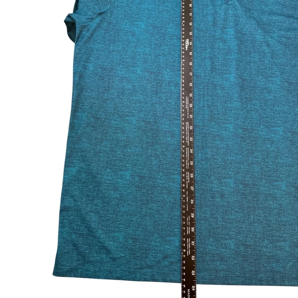 Nike Golf Dri-FIT Polo Shirt Mens 3XL Teal Blue Heathered Performance Sporty